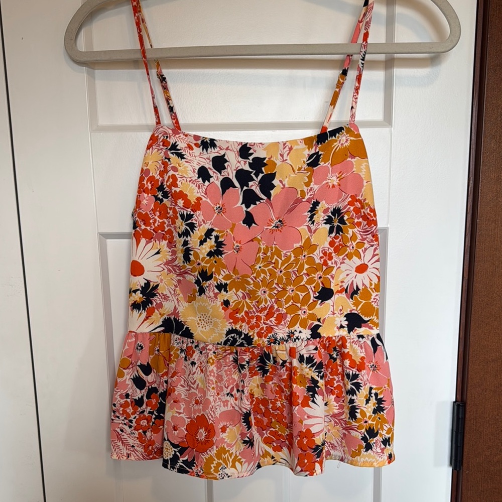 Lush Floral Spaghetti Strap Top